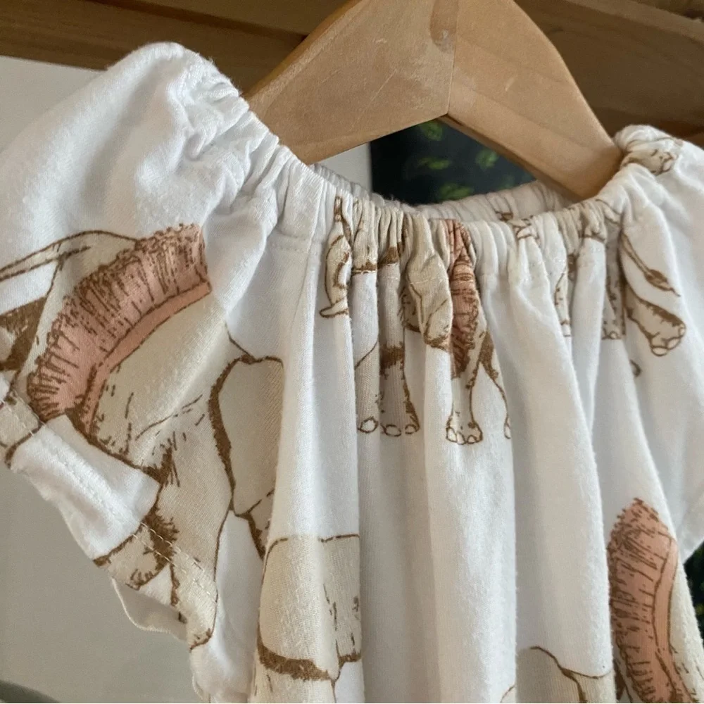 Milkbarn Elephant Tutus Organic Bamboo Top 3-6 months